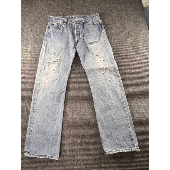 Other - Levi's 501 XX Jeans Mens38x34 Light Wash Distressed Button Fly